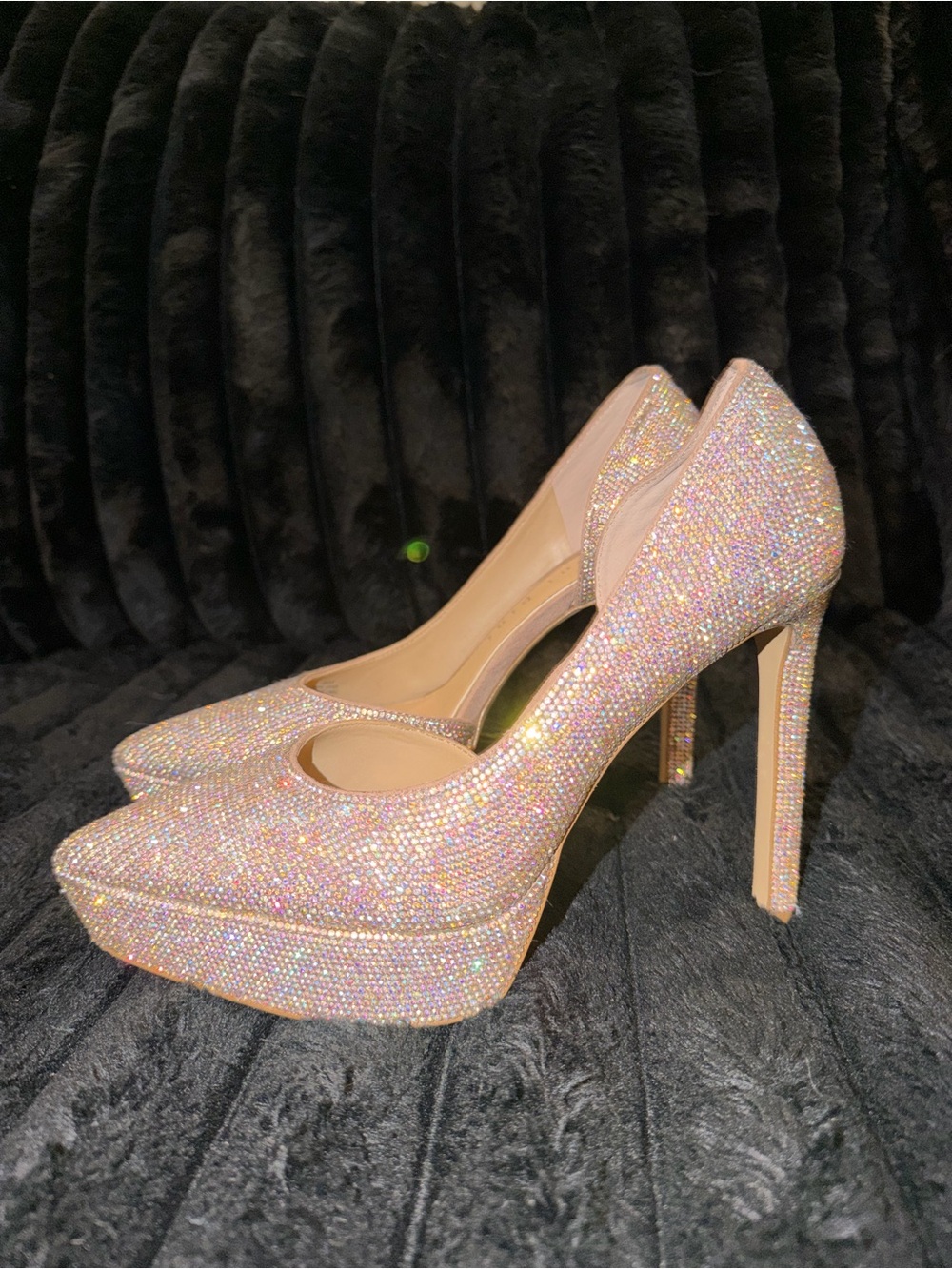 Sparkling Gianni Bini multicolor Crystal Platform Pumps - Women